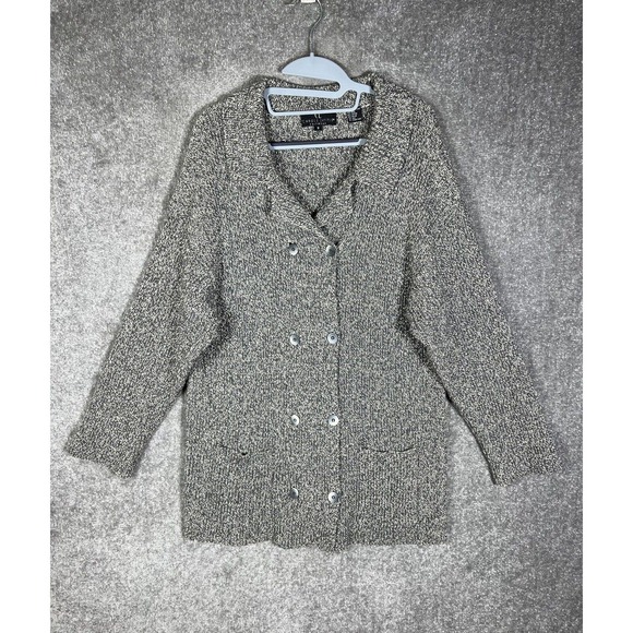 Carole Little Wool Silk Double Breasted Cardigan Sweater Vintage Womens‎ Small - Picture 1 of 13